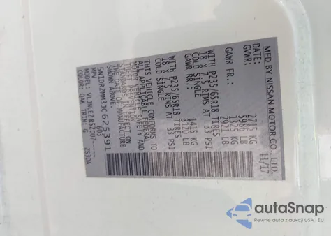 2018 Nissan Pathfinder Sv из США, поврежденный, VIN 5N1DR2MM3JC625391